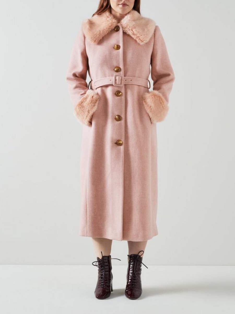 Pink Recycled Wool Coat