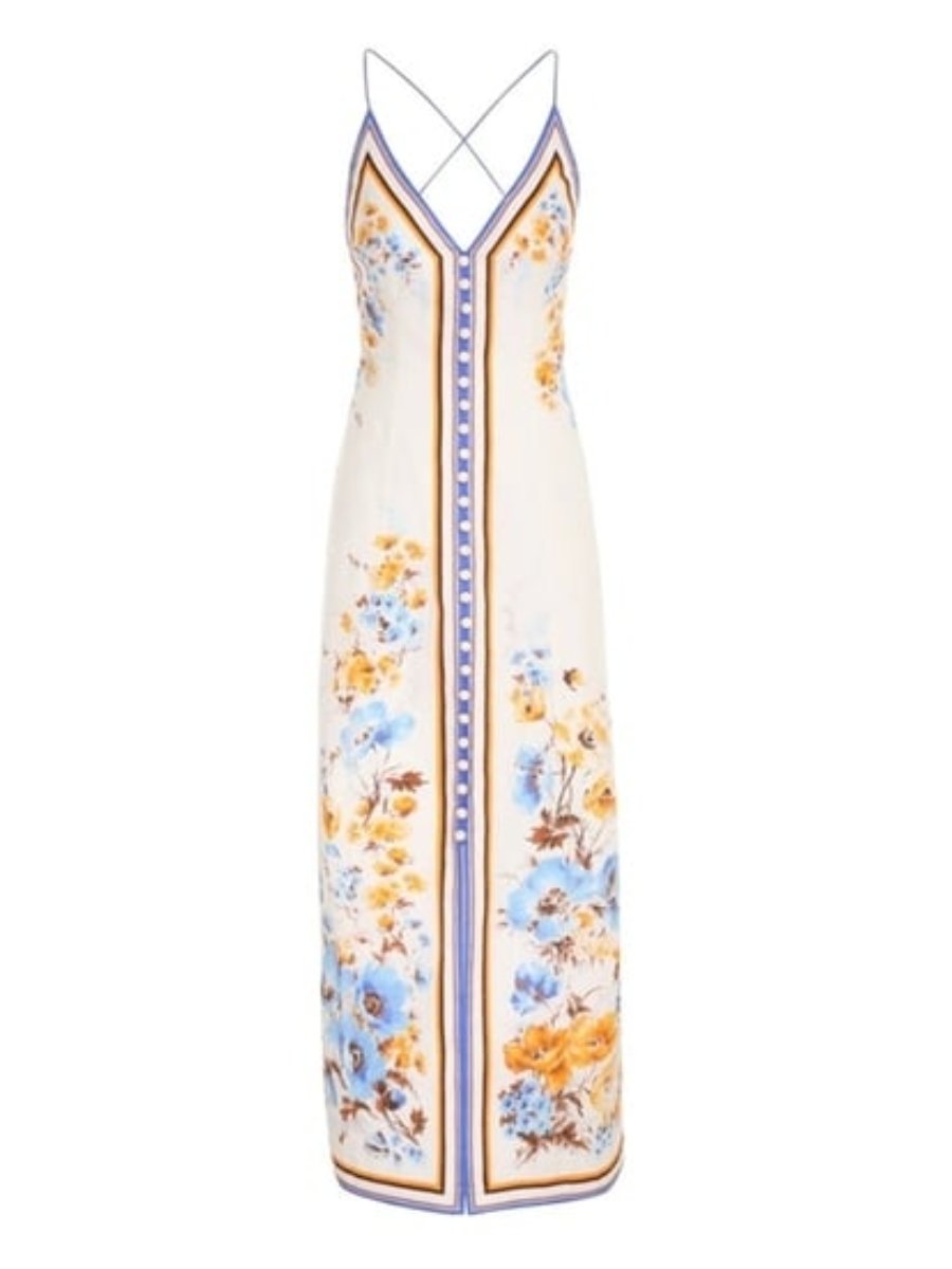 Casual Printed Linen A-Line Dress