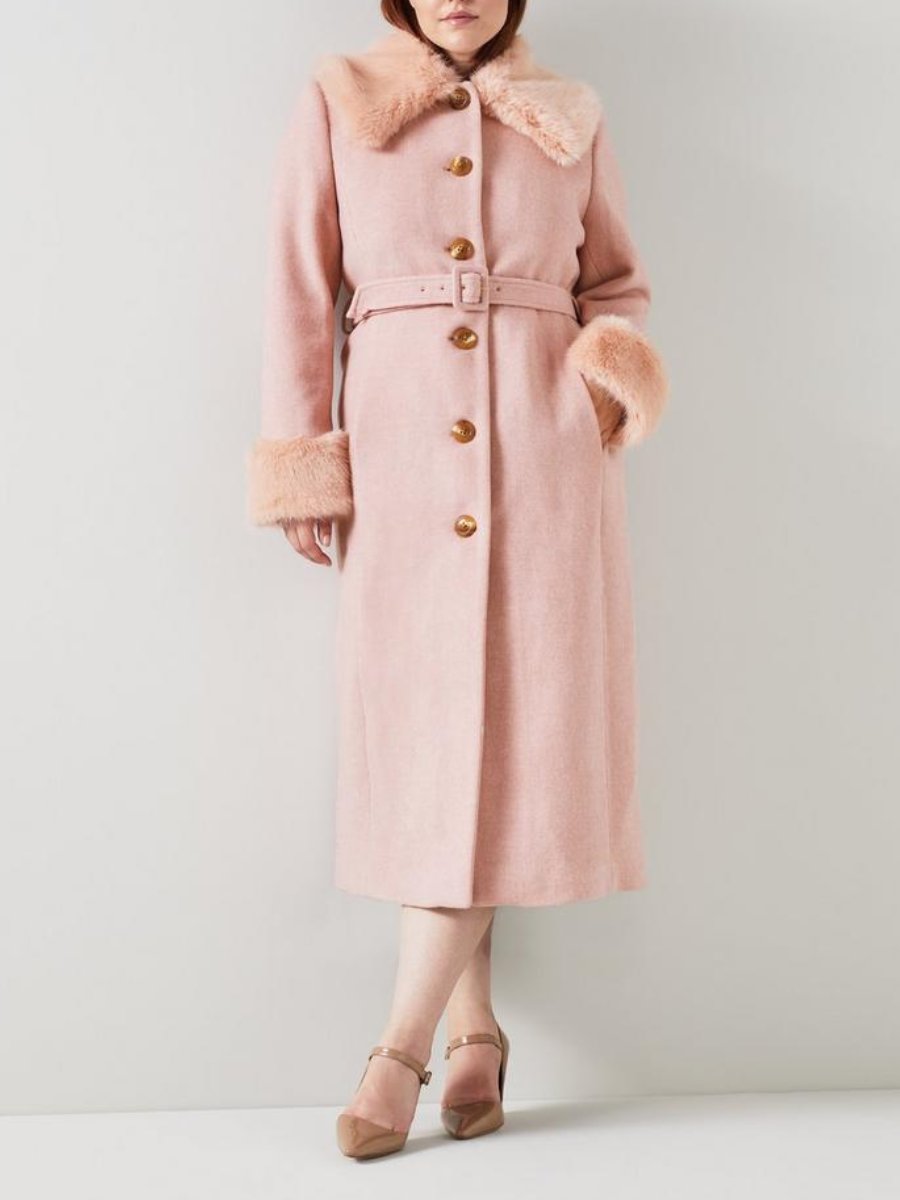 Pink Recycled Wool Coat