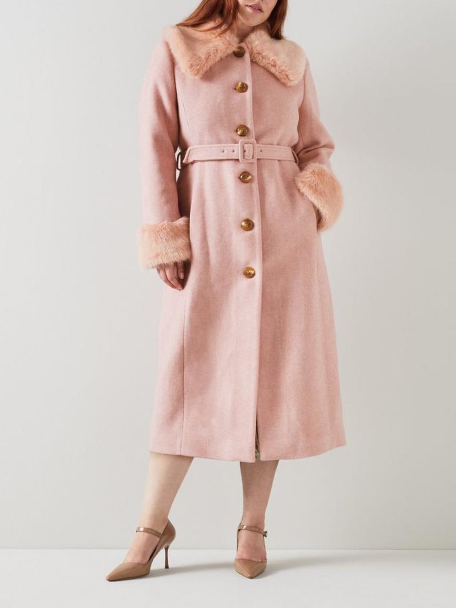 Pink Recycled Wool Coat