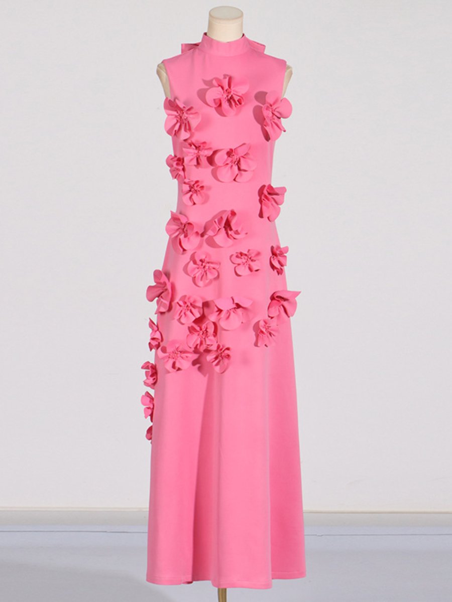 Elegant 3D Floral Design Dress