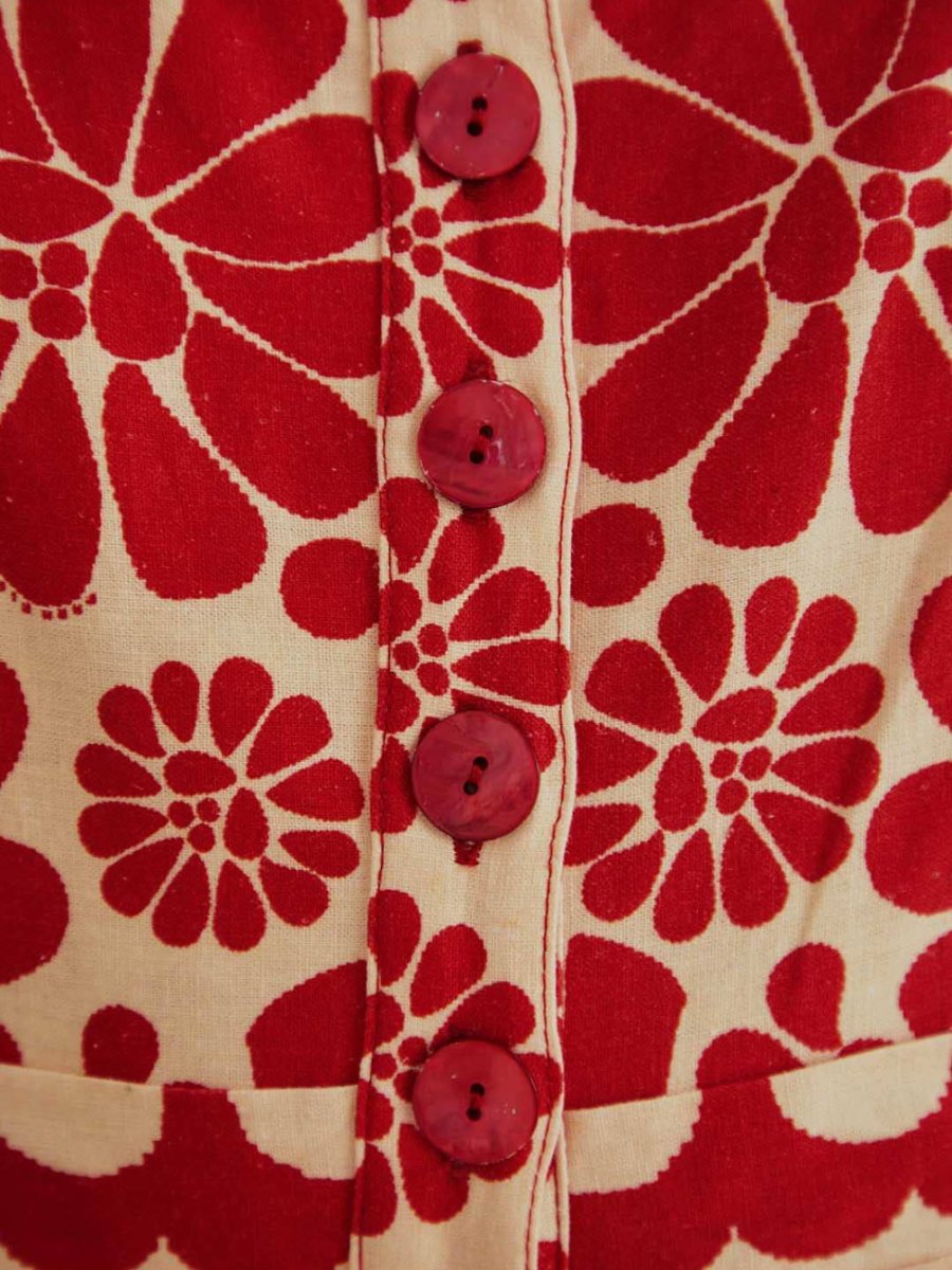 Red Palermo Sleeveless Romper