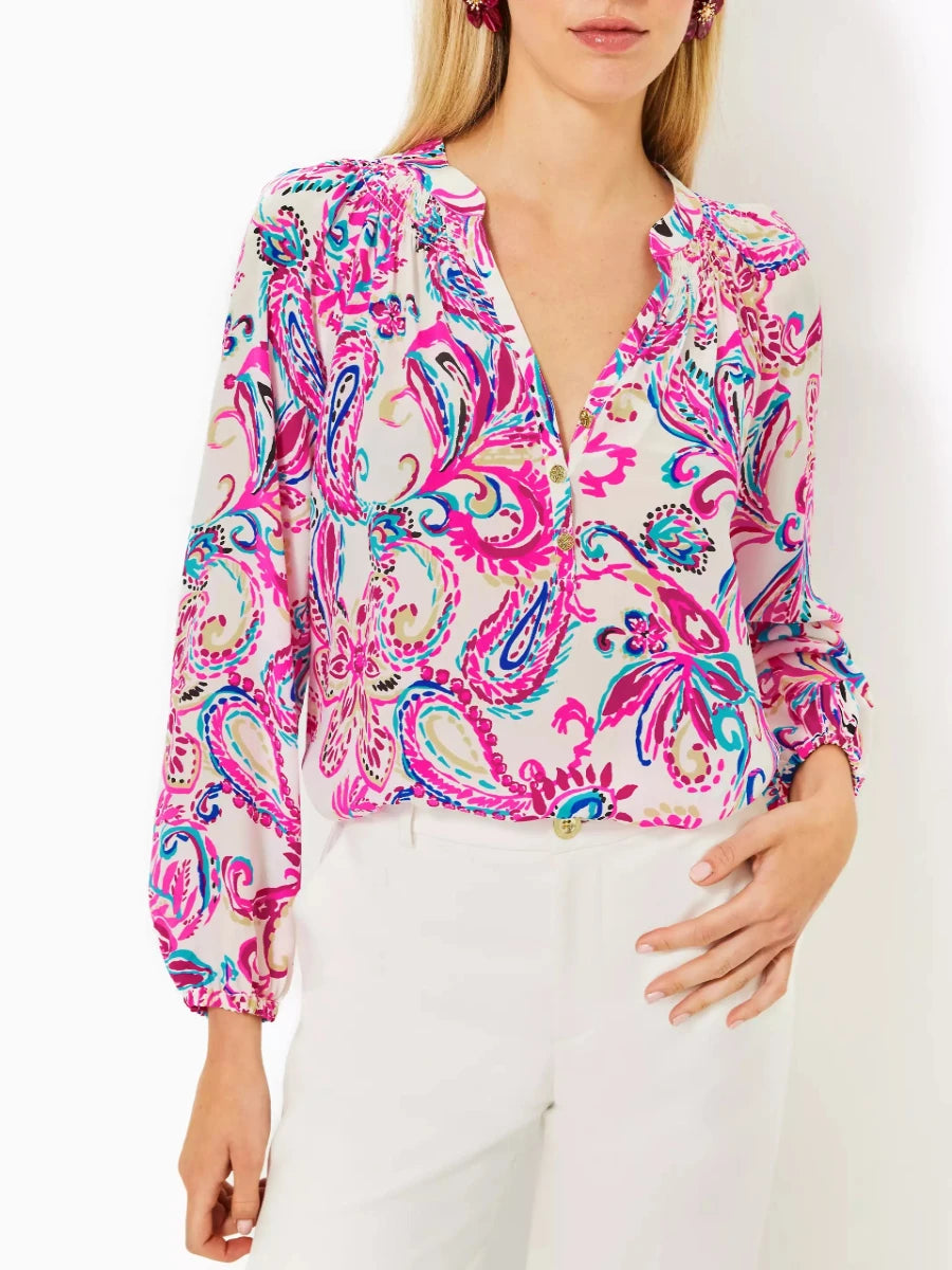 Floral Elegant Silk Top