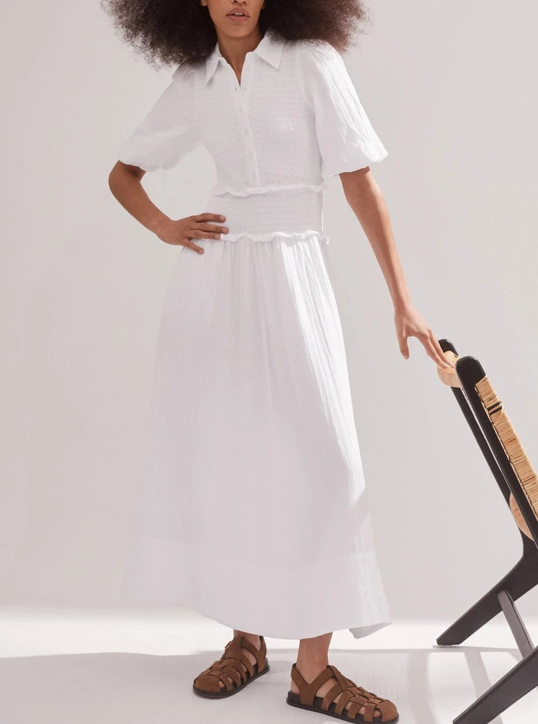 Cotton Maxi Shirt Dress