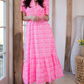 Elastic Waist Puffed Sleeves Dress