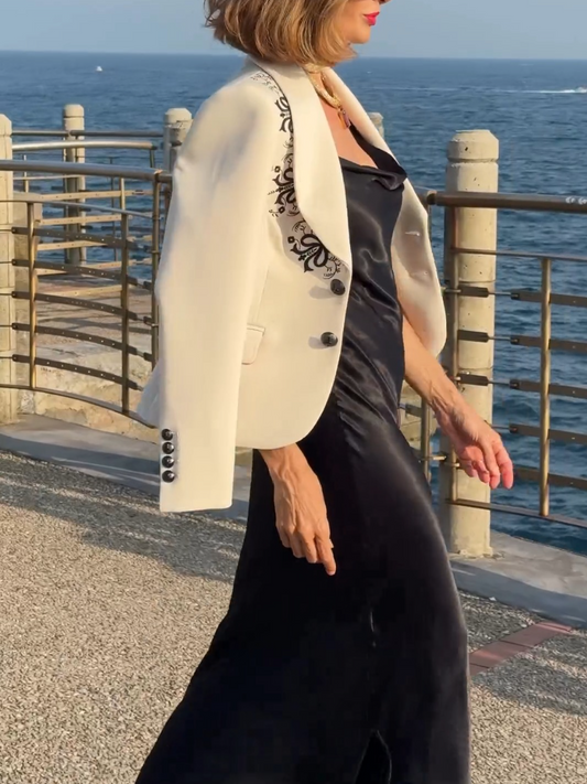 The White Embroidered Blazer