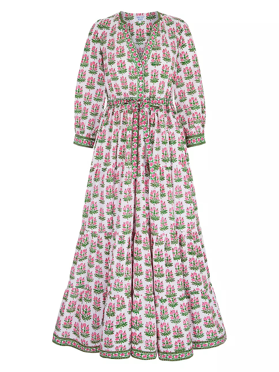 Pink Hollyhock Bouquet Maria Dress