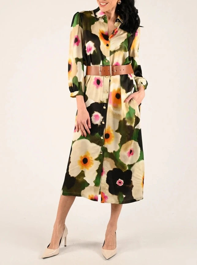 Multicolor  Elegant Shirt Dress