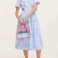 Ruffled Short Sleeve Midi Dress