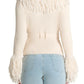 Fringe Tie Waist Deep V Neck Cardigan
