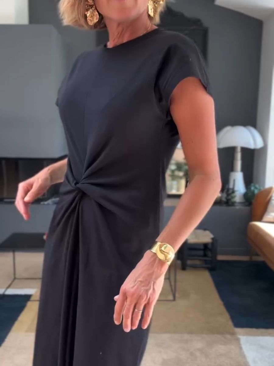 Comfortable Cotton Side Slit Dress
