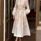 Floral Long Sleeve Linen Dress