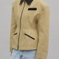 Vintage Zip Contrast Collar Jacket