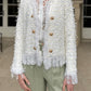 Elegant Fringed Metal Button Cardigan Jacket