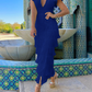 Deep V Neck Tassels Hem Dress