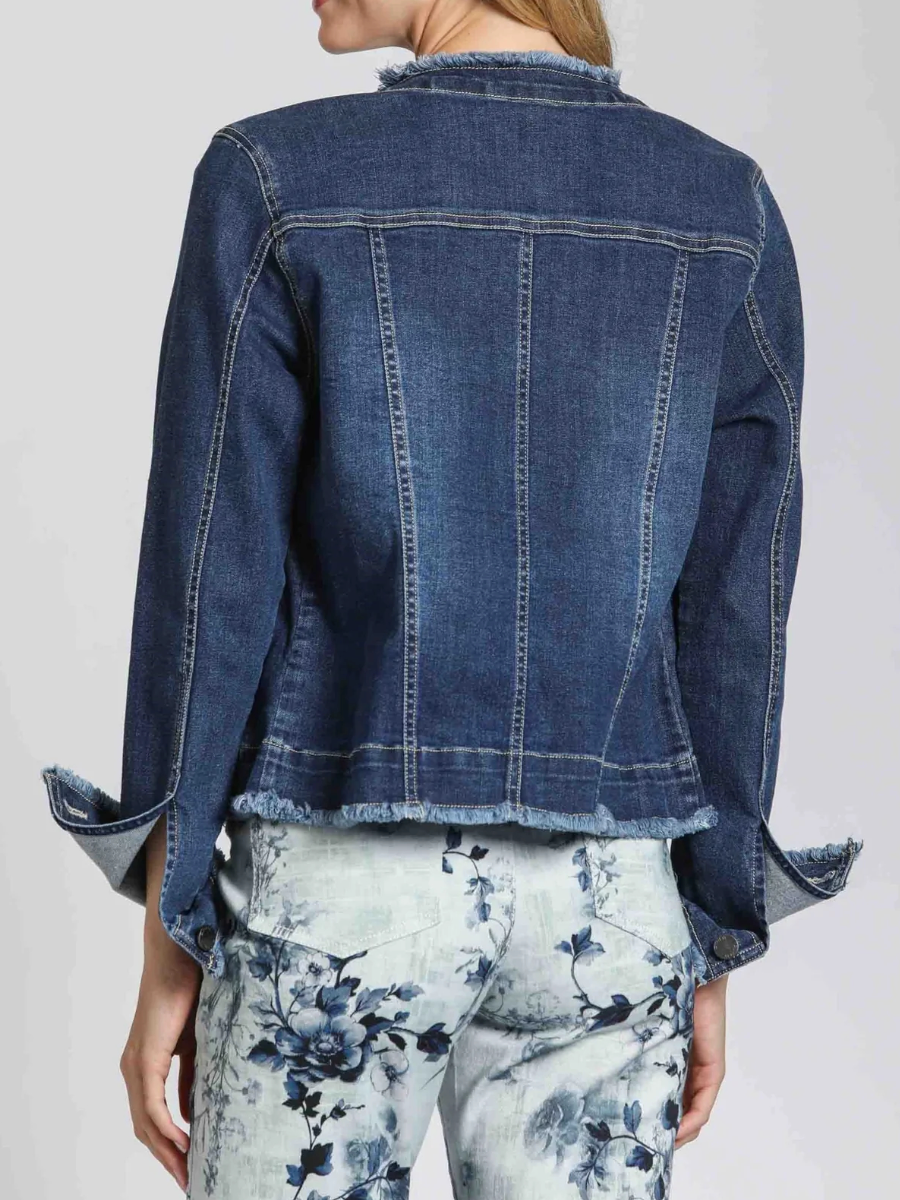 Collarless Jean Jacket