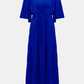 Pleated Satin Midi Dress