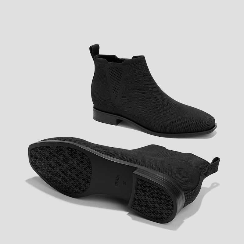 Square-Toe Ankle Chelsea Boots