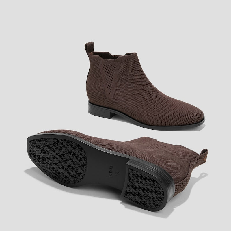 Square-Toe Ankle Chelsea Boots