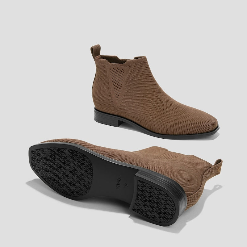 Square-Toe Ankle Chelsea Boots