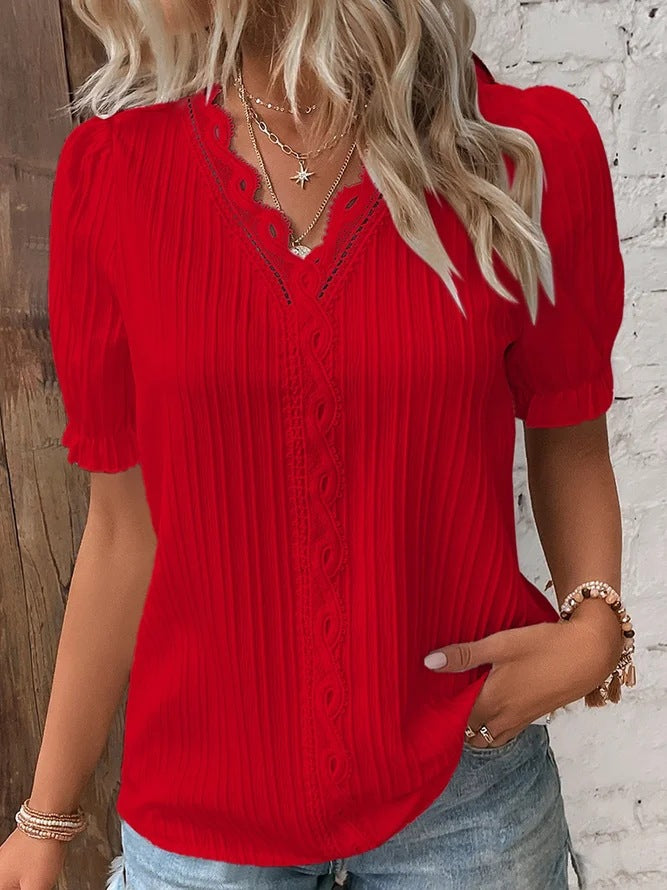 Fashion Hollow Short Sleeve Top