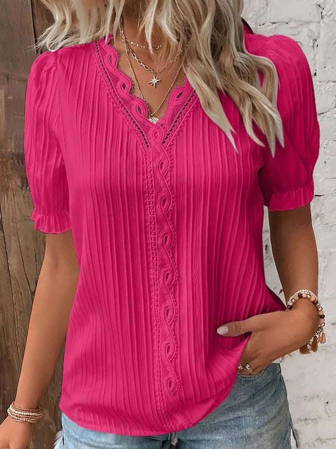 Fashion Hollow Short Sleeve Top