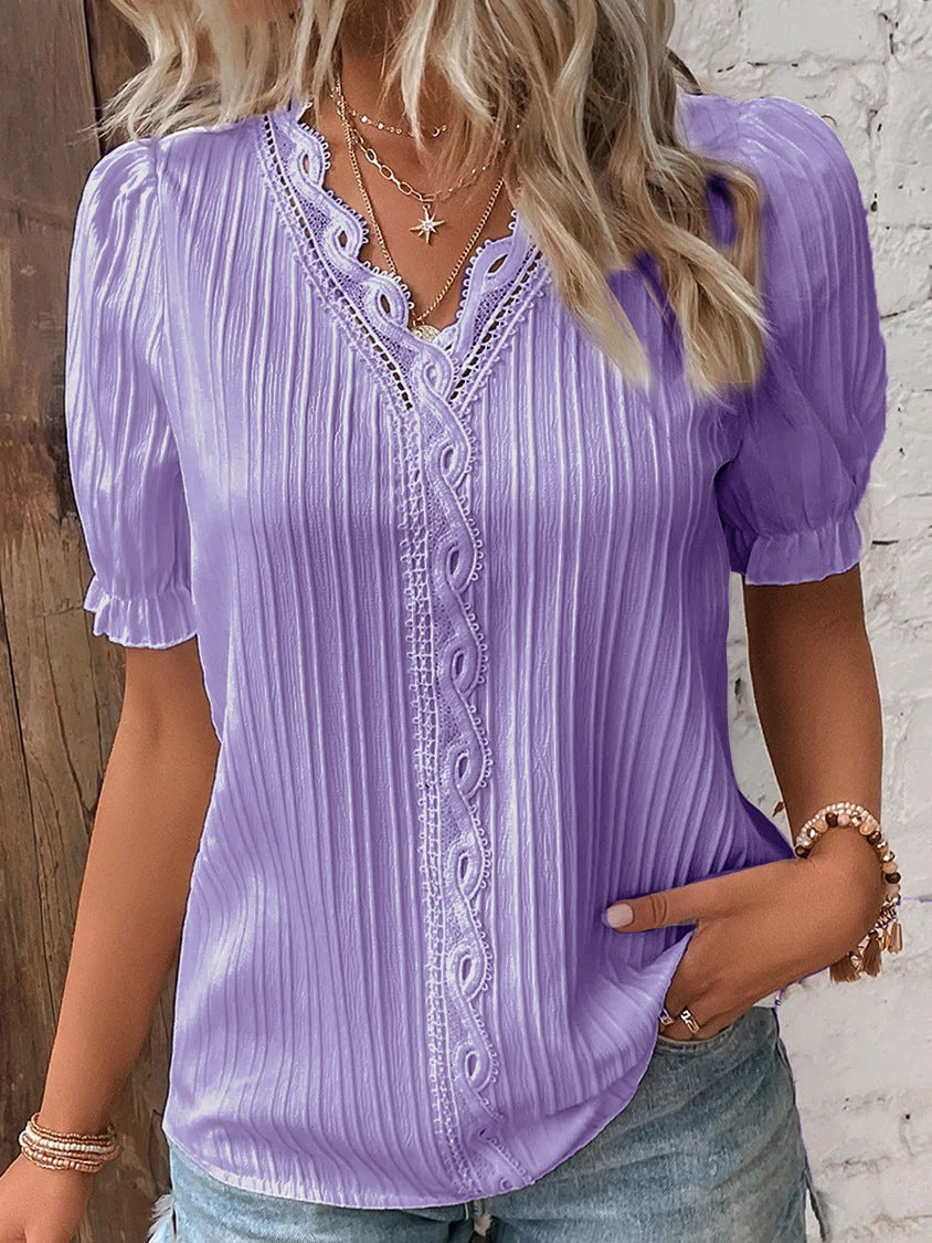 Fashion Hollow Short Sleeve Top