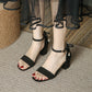 Summer Bow Block Heel Sandals