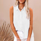 Linen Button-Down Sleeveless Shirt