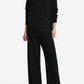 Elegant Fringed Flash Diamond Trim Knit Sweater Suit