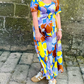 Colorful Printed Tie Waist Dress
