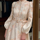 Floral Long Sleeve Linen Dress