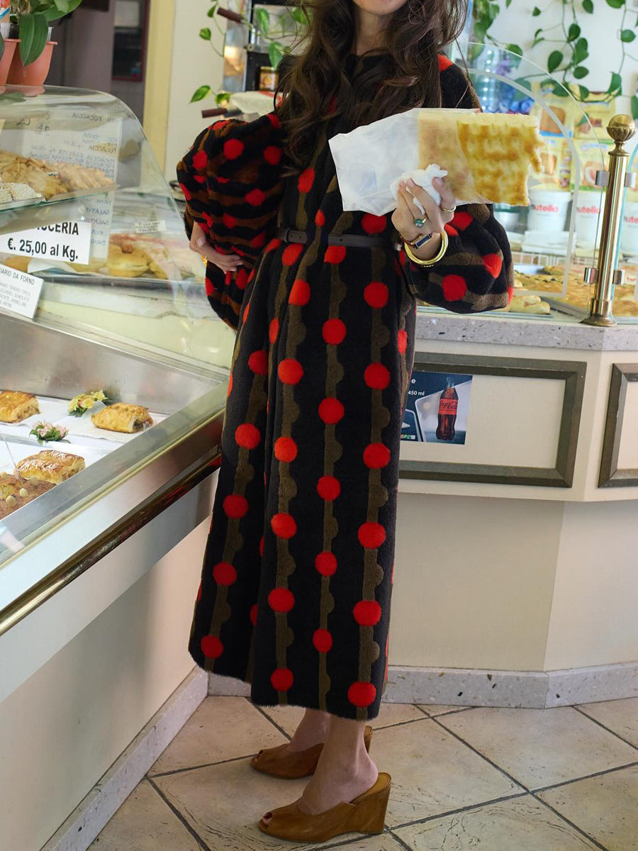 Elegant Print Long Coat