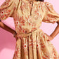 Embroidered Short Sleeve Belted Mini Dress