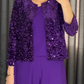 Dazzling Crew Neck Sequined Jacket