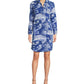 Printed Split V-Neck Long Sleeve Dress