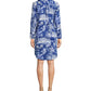 Printed Split V-Neck Long Sleeve Dress