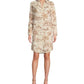 Printed Split V-Neck Long Sleeve Dress