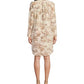 Printed Split V-Neck Long Sleeve Dress