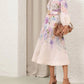 Multi Hydrangea Buttoned Midi Dress
