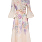 Multi Hydrangea Buttoned Midi Dress