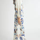 Blue Lotus Placed Print Long Sleeve Linen Blend Dress