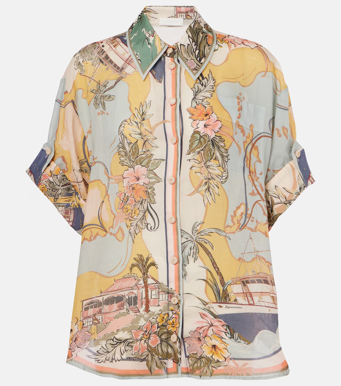 Tallow Print Linen Two Piece Suit
