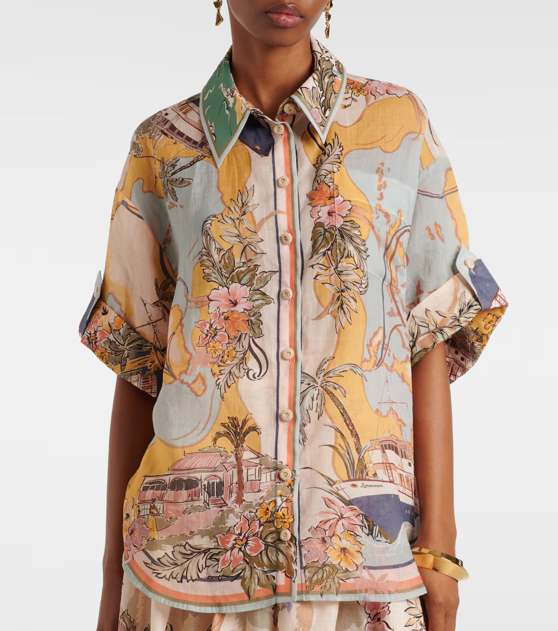 Tallow Print Linen Two Piece Suit