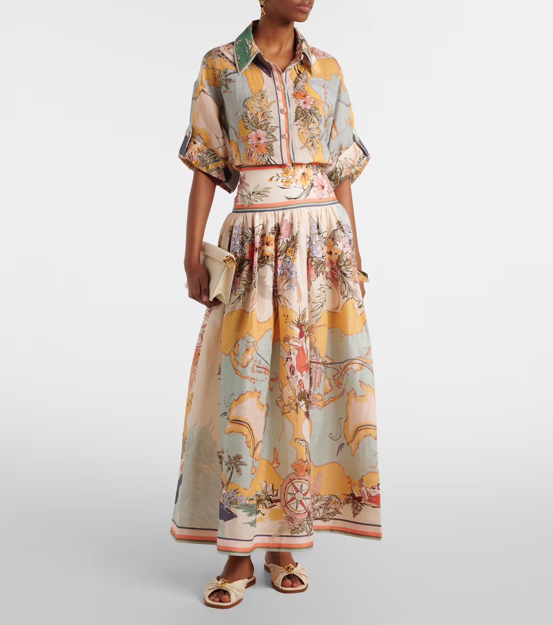 Tallow Print Linen Two Piece Suit