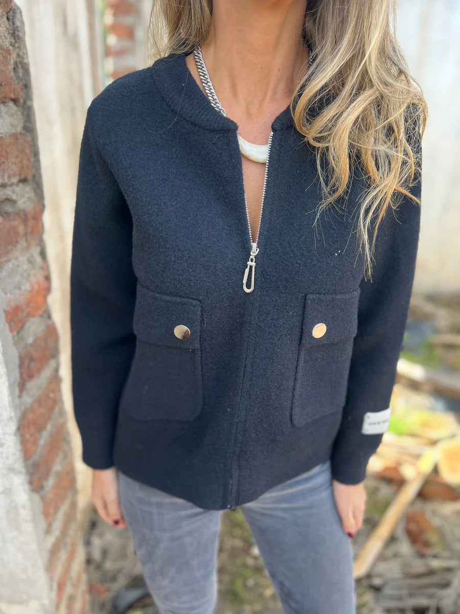 Classic Heavy Wool Zip-Up Jacket