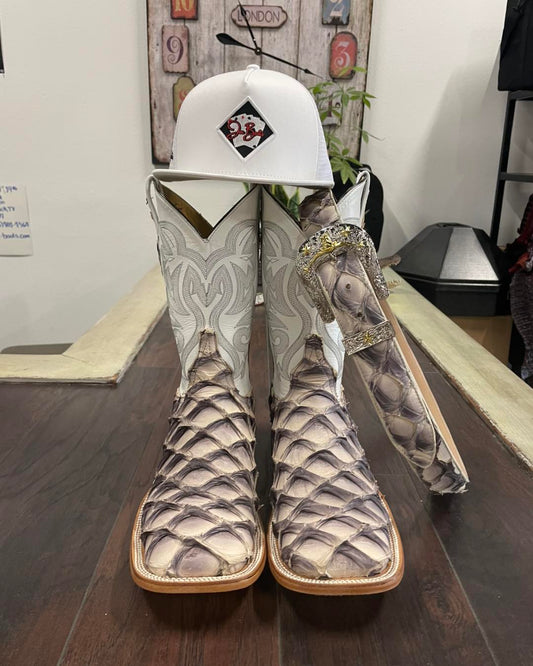 Men's Wide Square Toe Exotic Cowboy Boots