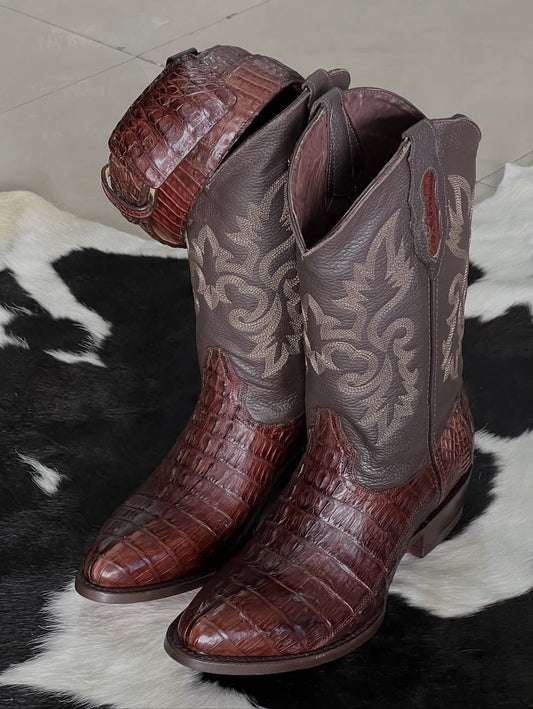 Men's Crocodile Embroidered Cowboy Boots