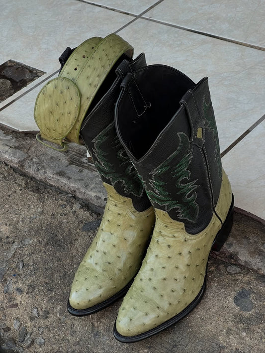 Men's Olive Green Western Cowboy Boots