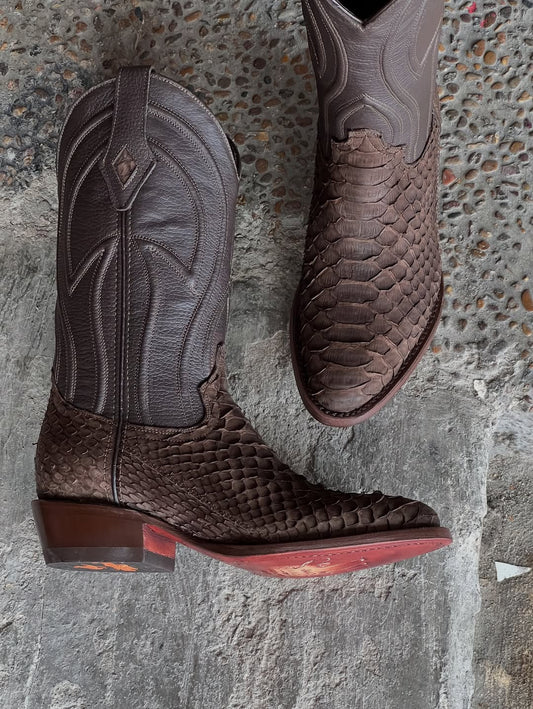 Men's Alligator Leather Oval Toe Cowboy Boots